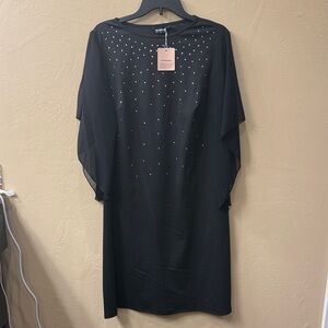 Bloomchic Elegant Black Dress with Silver Accents